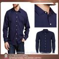 2015 new design fashion 100% dark blue cotton slim fit custom tailor shirts for men